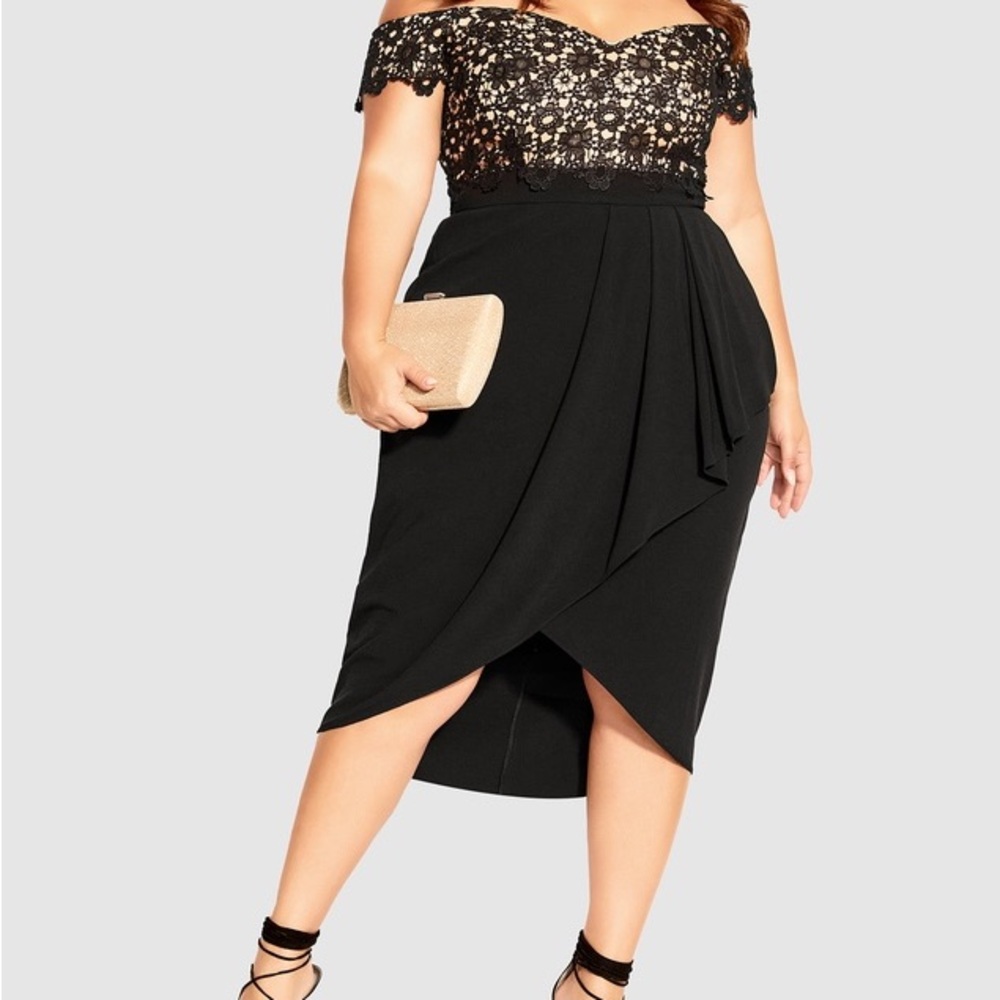 Lace Glamour Dress, Plus size, US18